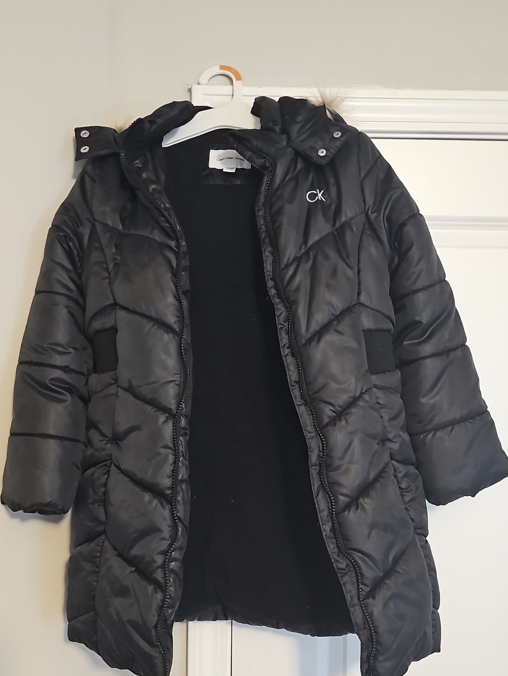 Calvin Klein Black Quilted Long Puffer Jacket